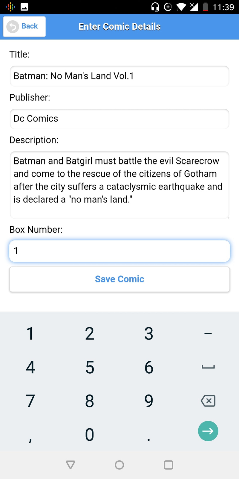 Screenshot of Comic Manager - 1