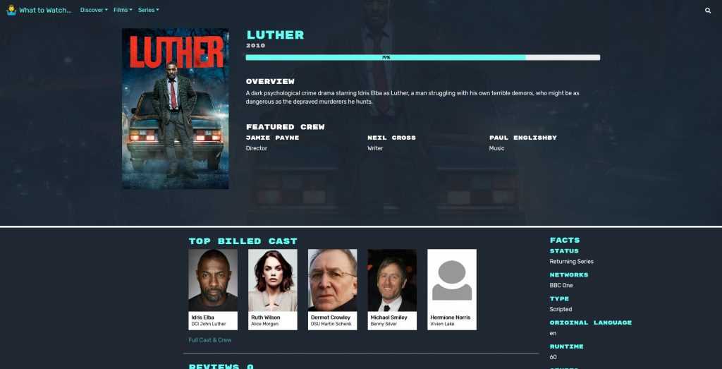 What to Watch – About Page Screenshot What to Watch – About Page Screenshot