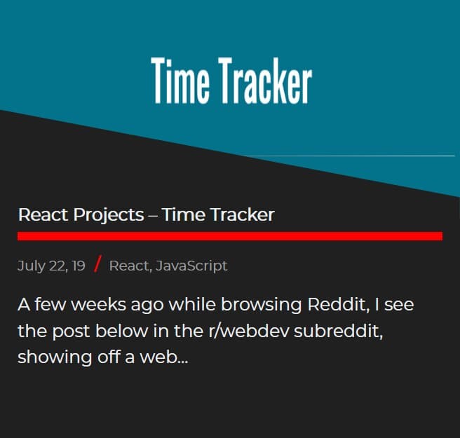 Example of a blog post speaking about a project not good enough for projects
section.