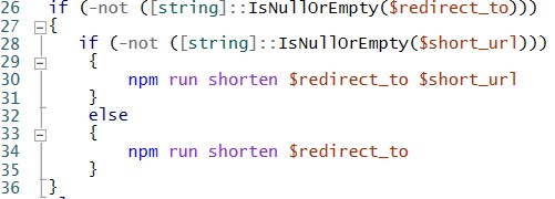 The PowerShell Script updated to run the NPM
command.